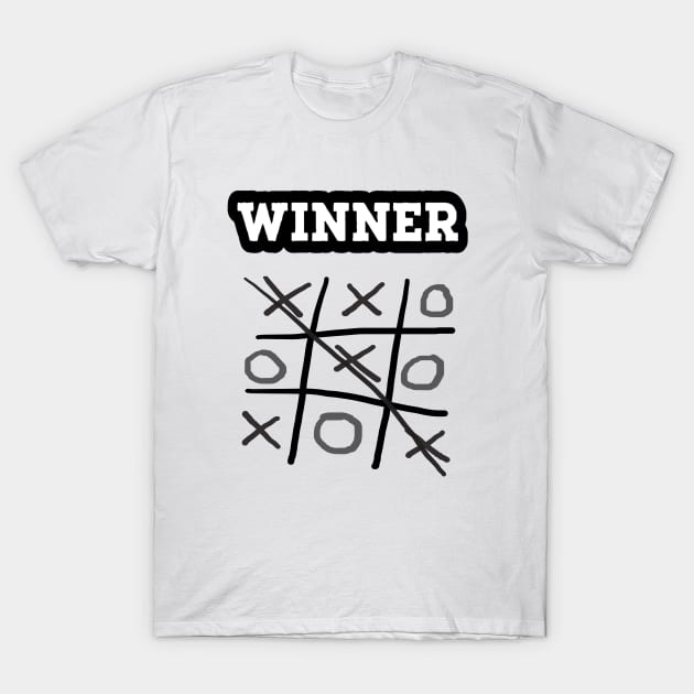 Tic Tac Win. Game Winner. (White Background) T-Shirt by Art By LM Designs 